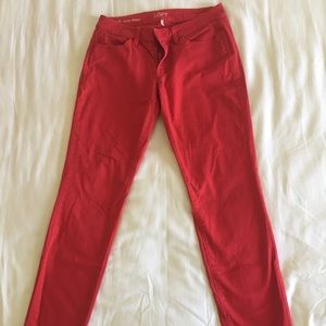 Ann Taylor Loft Curvy Skinny Red Denim Jeans 28/6
